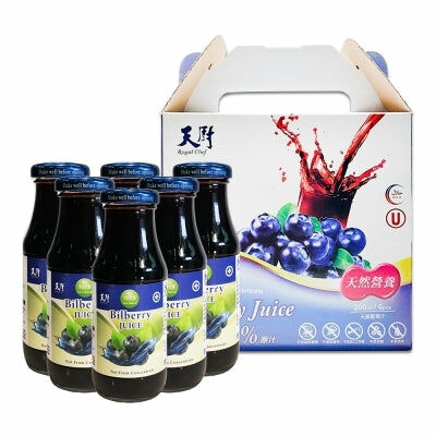晶亮好視界【天廚】100%藍莓汁 200ml*6入(盒裝)★滿滿花青素、產自高加索天然大地