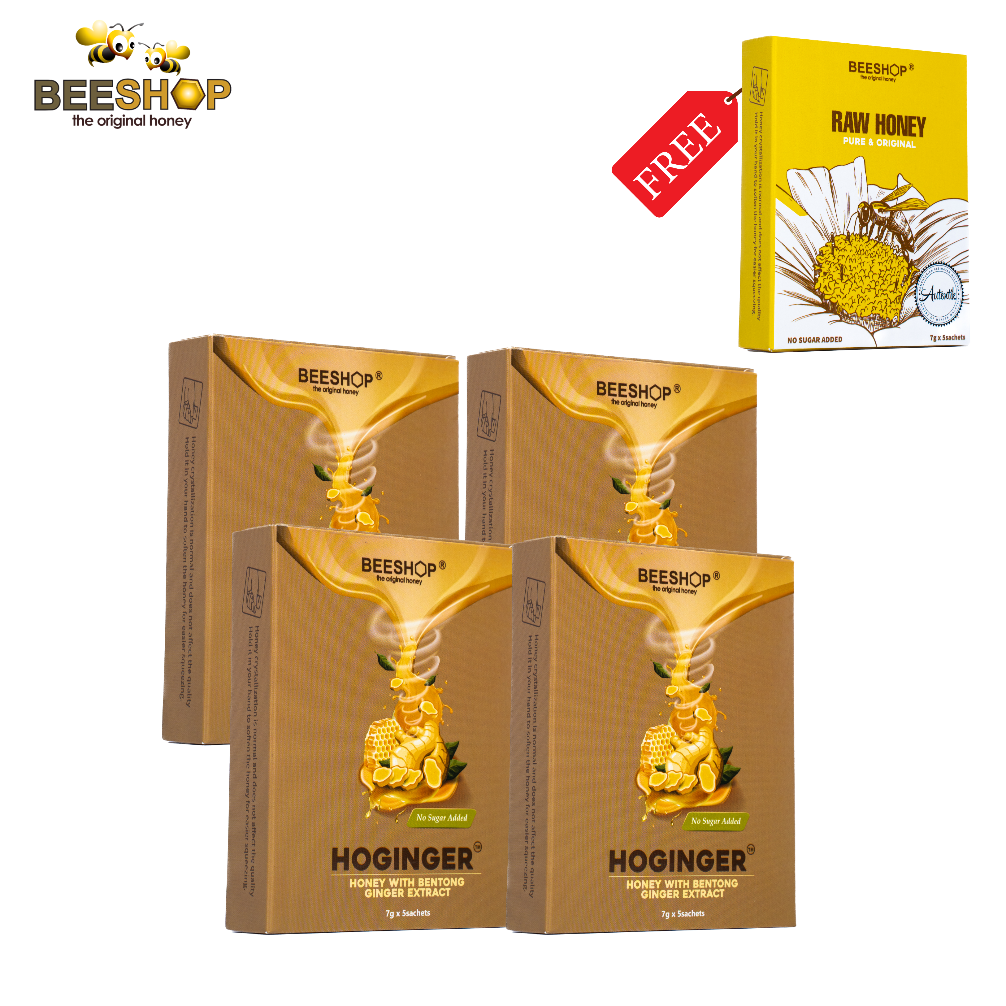 Ginger Honey Sachet (Buy 4 Free 1 Raw Honey)