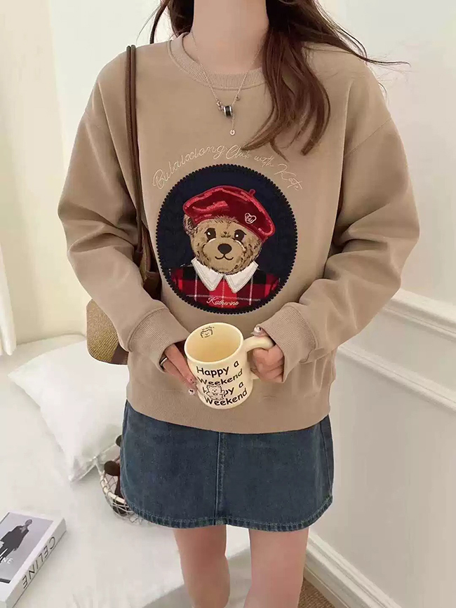 🐻重工藝亮片刺繡熊熊上衣-現貨 售完不補