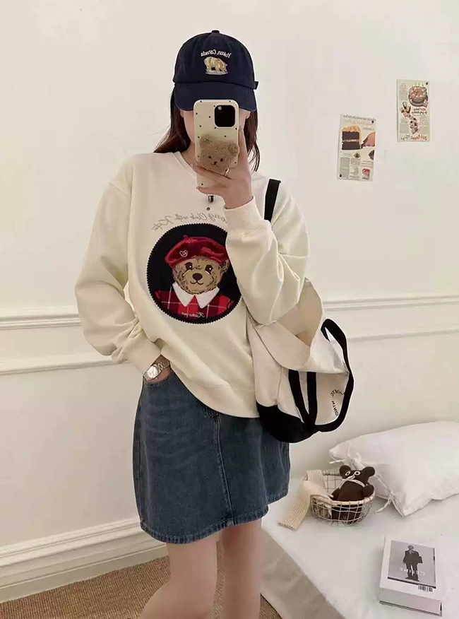 🐻重工藝亮片刺繡熊熊上衣-現貨 售完不補