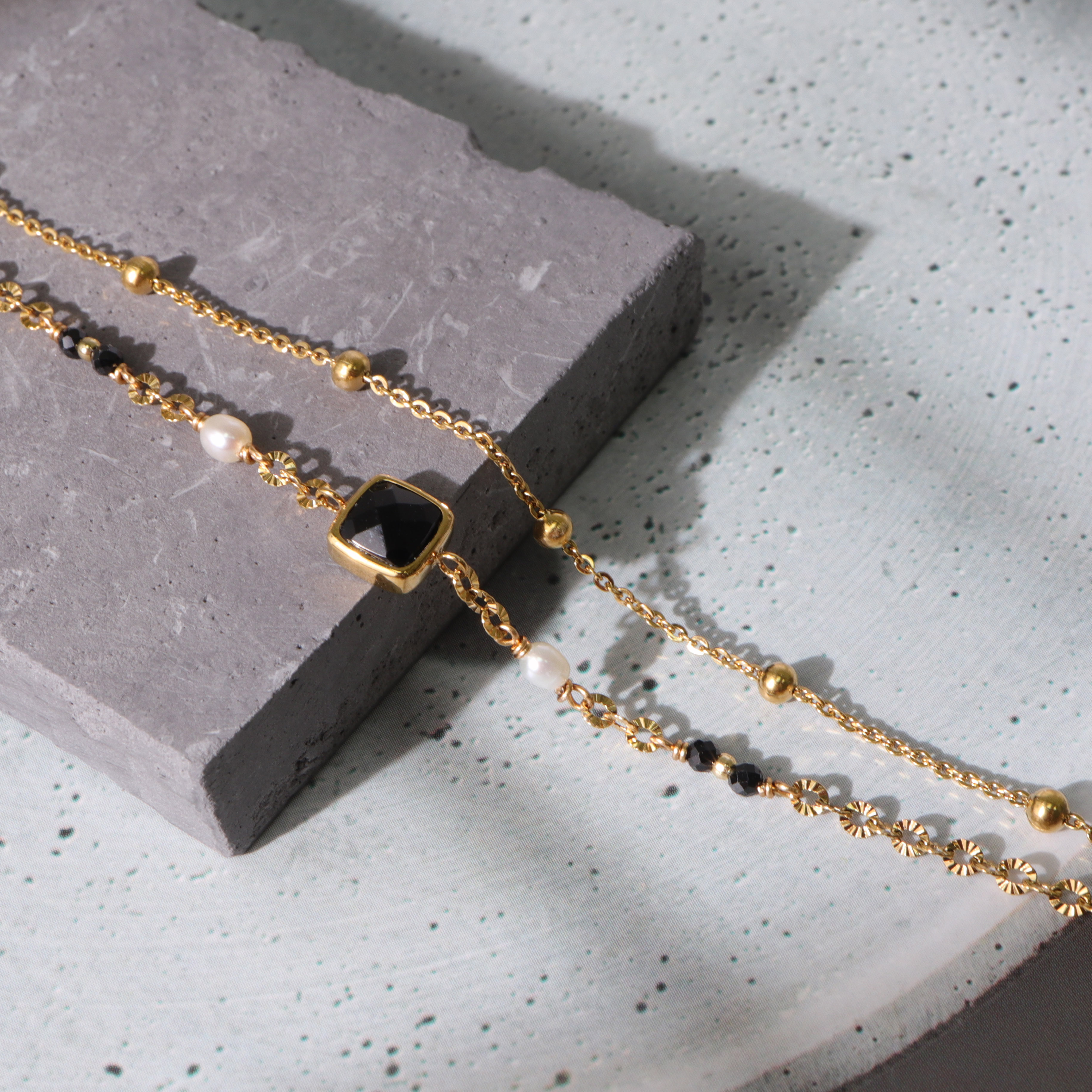 露水黑瑪瑙耳環｜Miestilo Jewelry設計師輕珠寶品牌｜舒飾質感每一刻