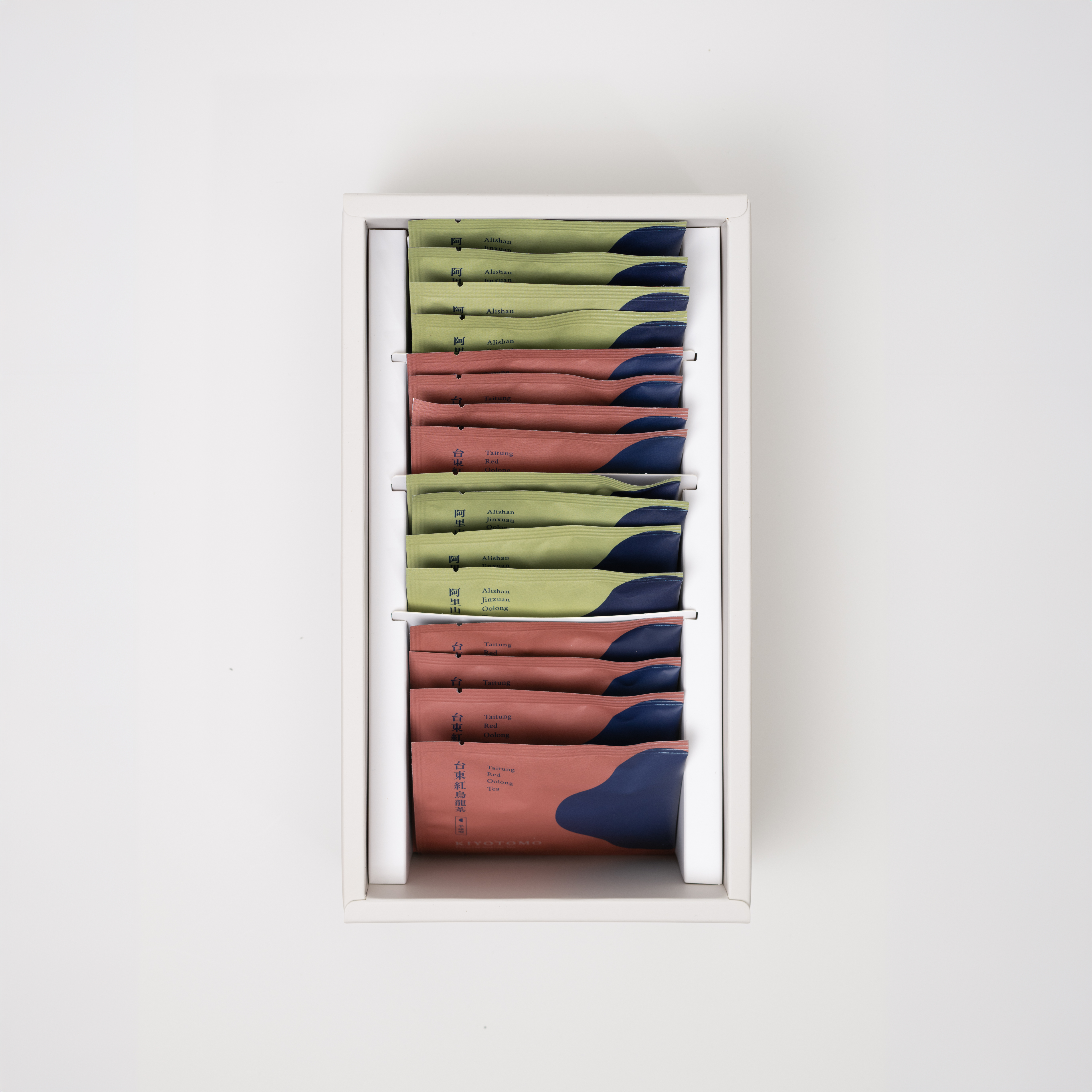 茶葉禮盒｜阿里山金萱×台東紅烏龍・原葉茶包｜16入袋茶盒裝