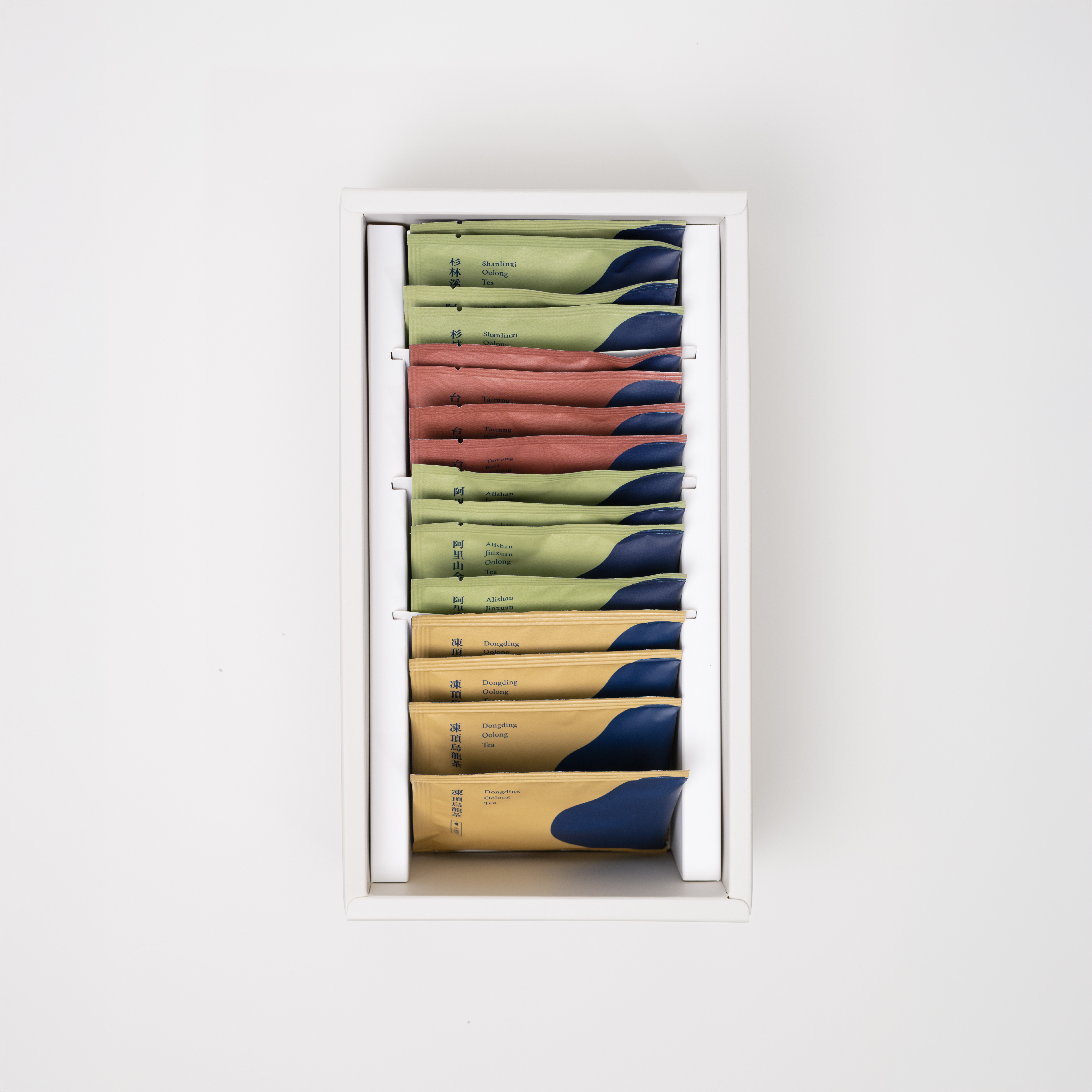 茶葉禮盒｜阿里山金萱×凍頂烏龍×台東紅烏龍x杉林溪烏龍・原葉茶包｜綜合16入袋茶盒裝