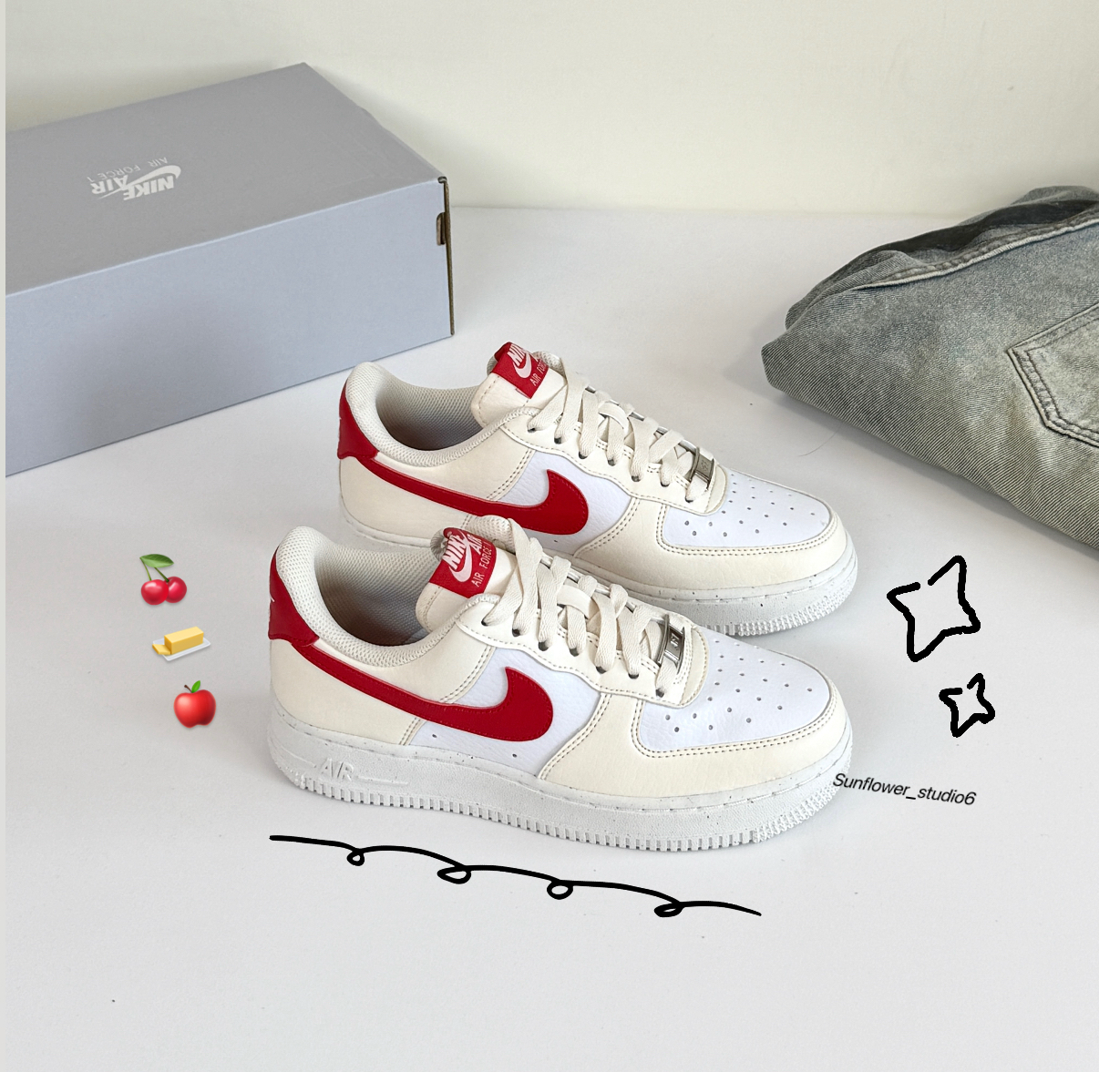 Nike Air Force 1 AF1 奶油櫻桃 奶油色 紅色 荔枝皮 女款 DC9486-109/預購