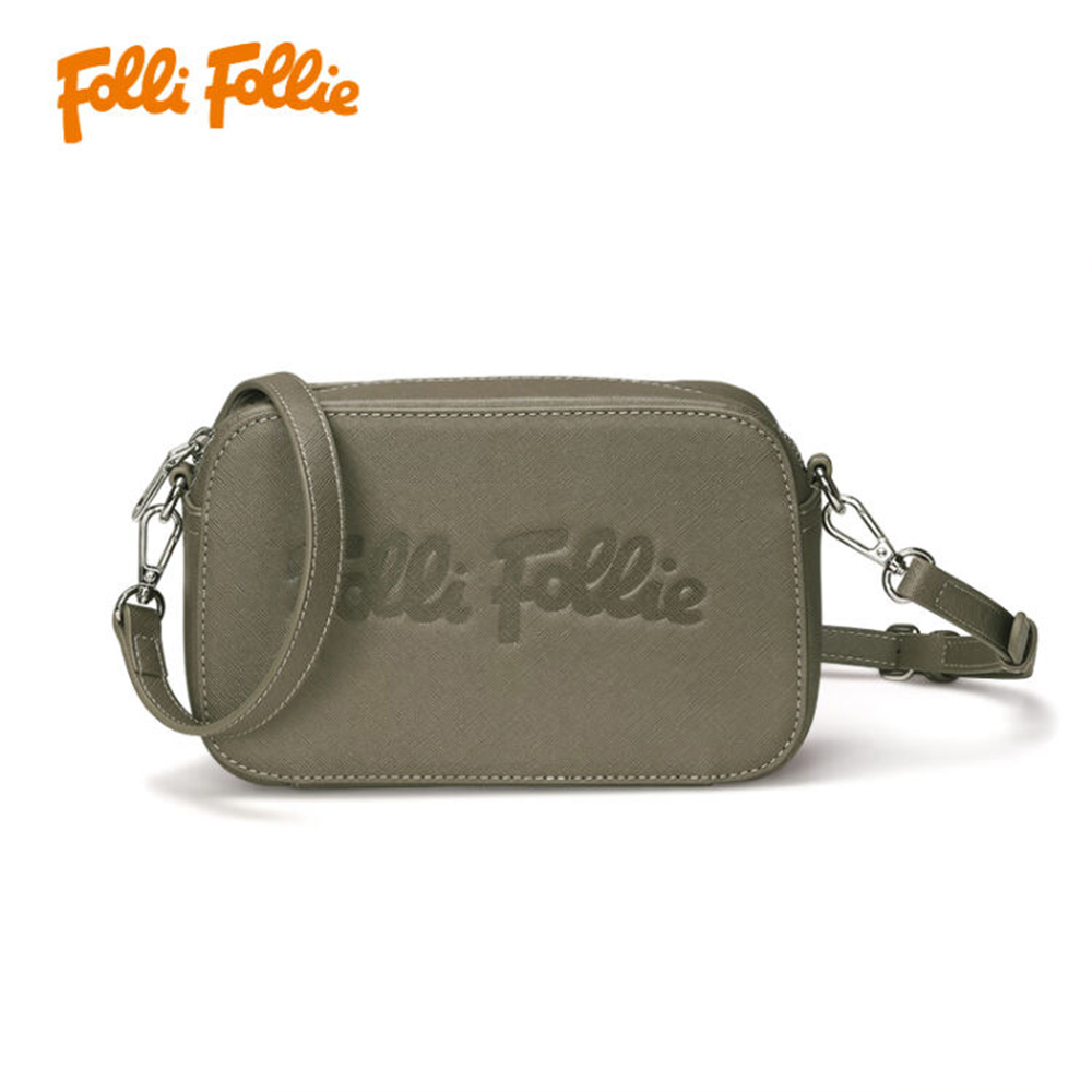 Folli Follie 芙麗芙麗 SB23FLP003GR 大LOGO 相機包 單肩 肩背包 側背 綠