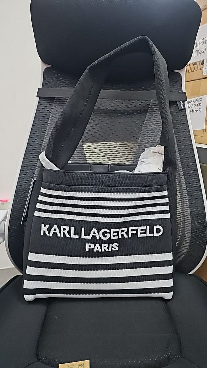 [S] KARL LAGERFELD LH4CL1DM LOGO TOTE BAG,WNTR WHITE/MULTI, 196788410862 (SKL1212)