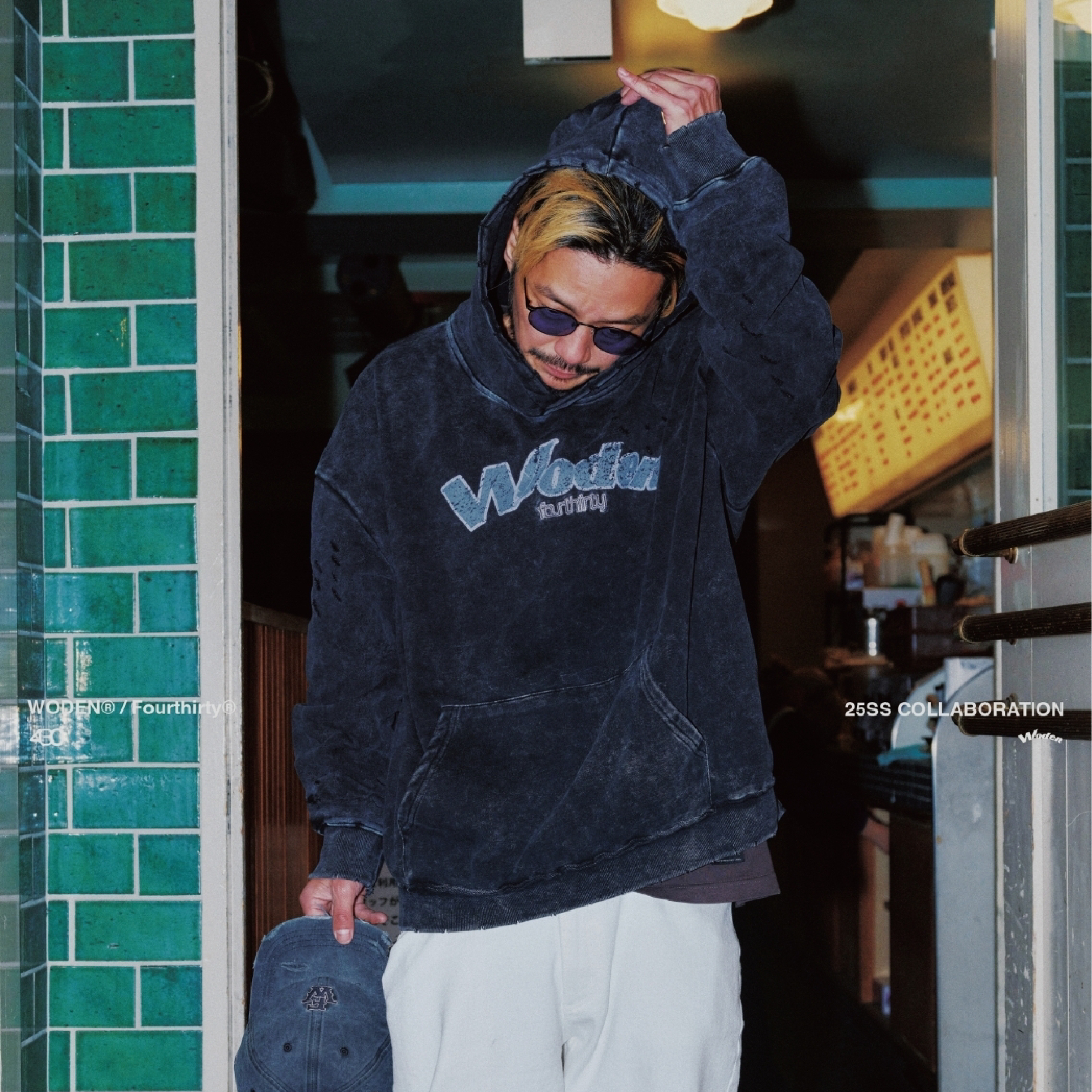 WODEN® x Fourthirty® Wash Classic Logo Hoodie 經典Logo 水洗帽Tee