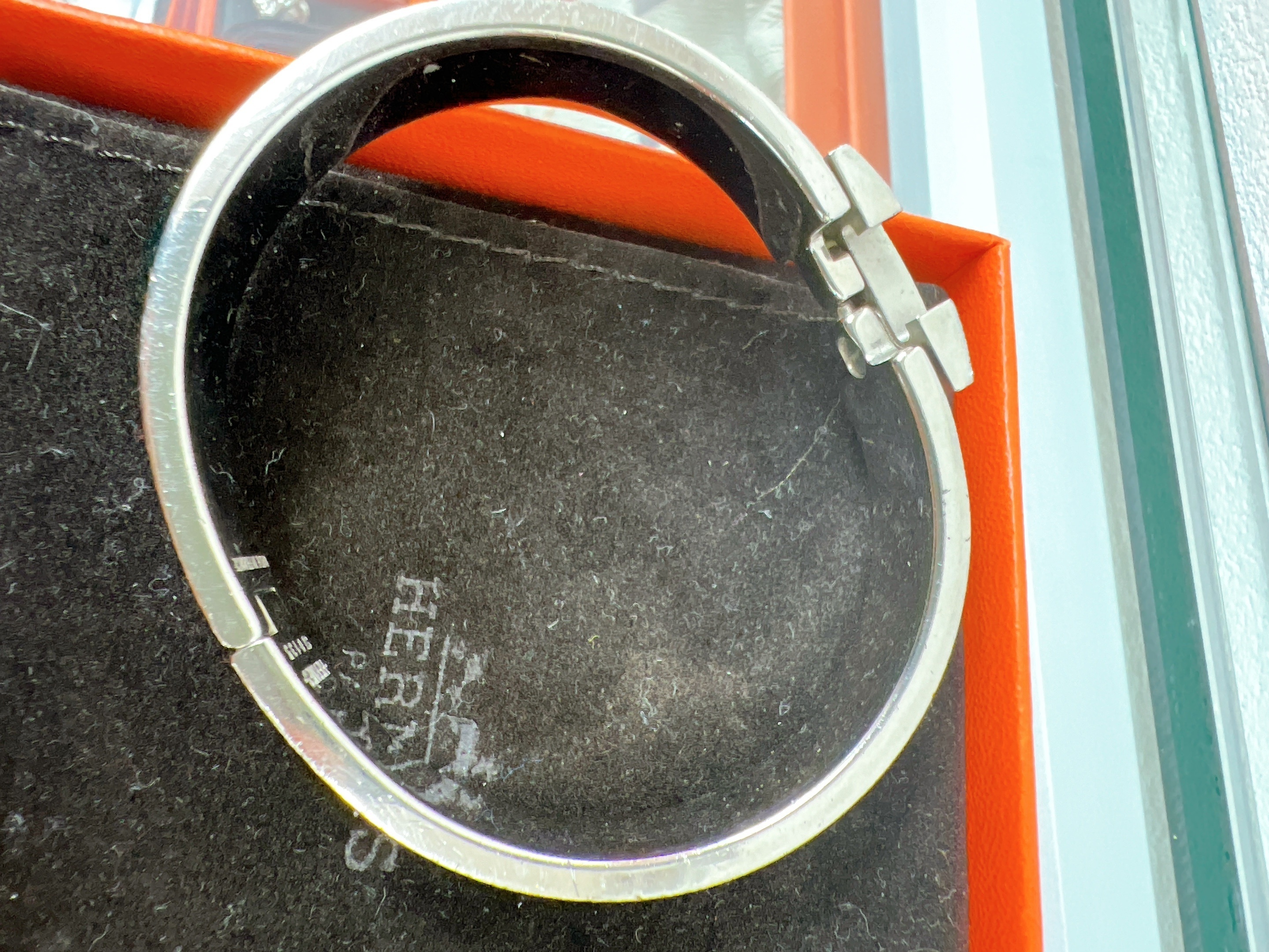 Hermes clic h bracelet PM (blue/ silver)