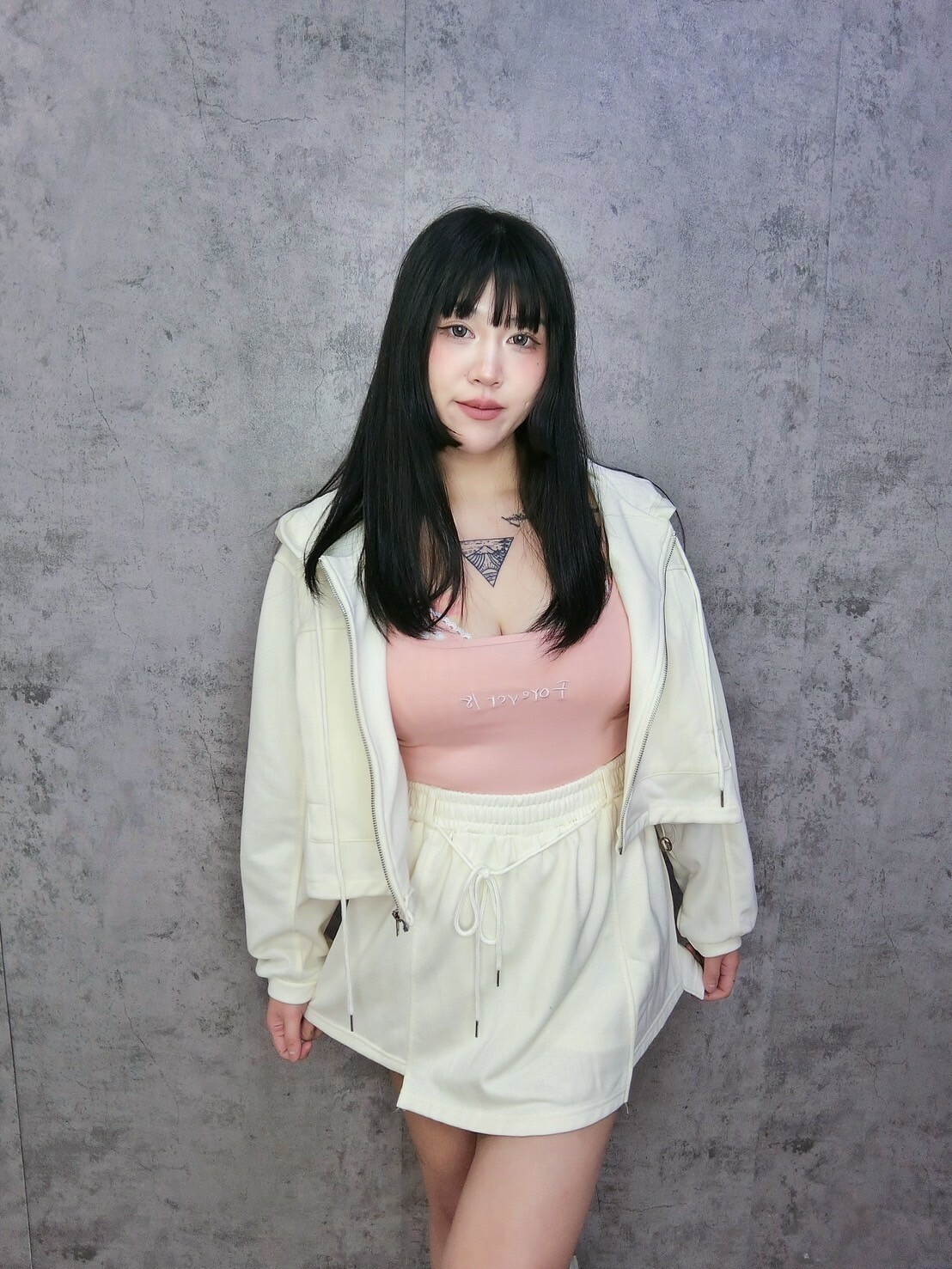 連帽外套+綁帶短裙 兩件套