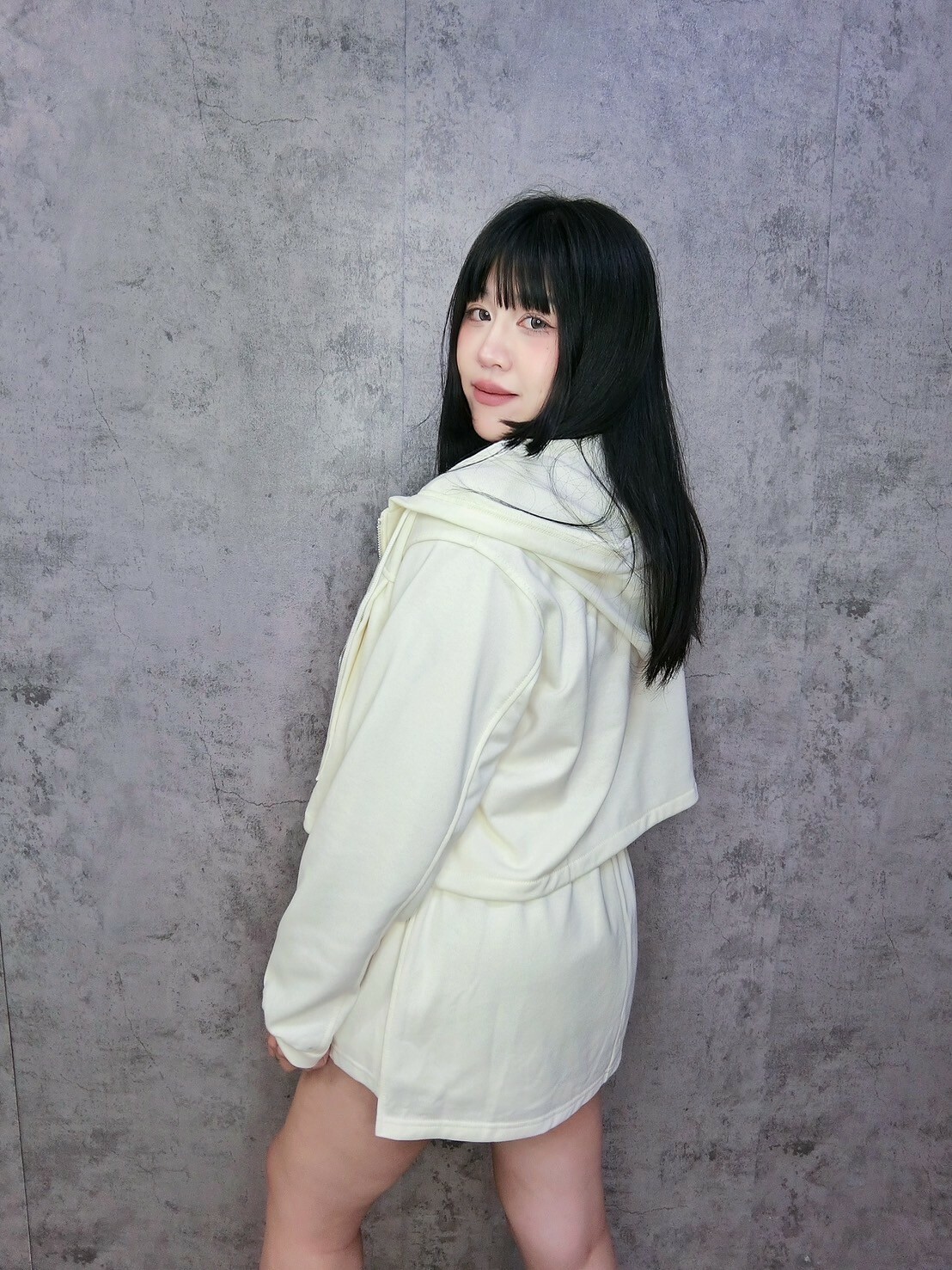 連帽外套+綁帶短裙 兩件套