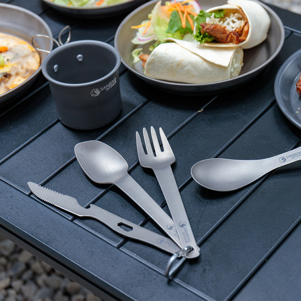 SANNENG OUTDOOR 三能戶外】純鈦餐具3件組-長105021