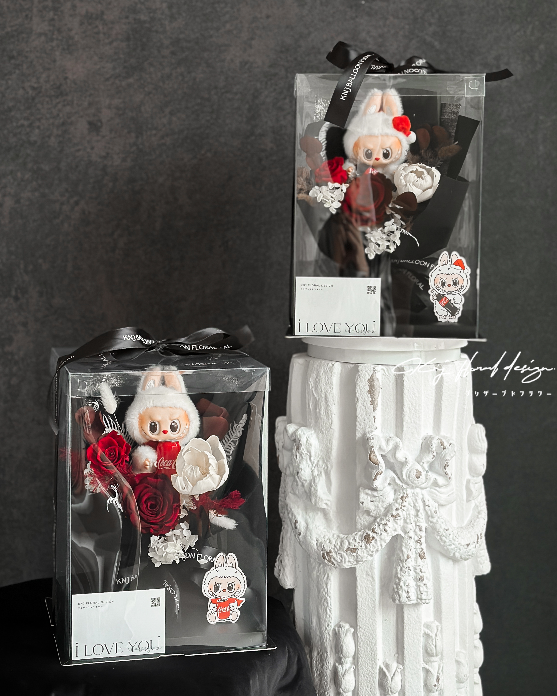 LABUBU 可樂系列永生花束禮盒—摯愛黑