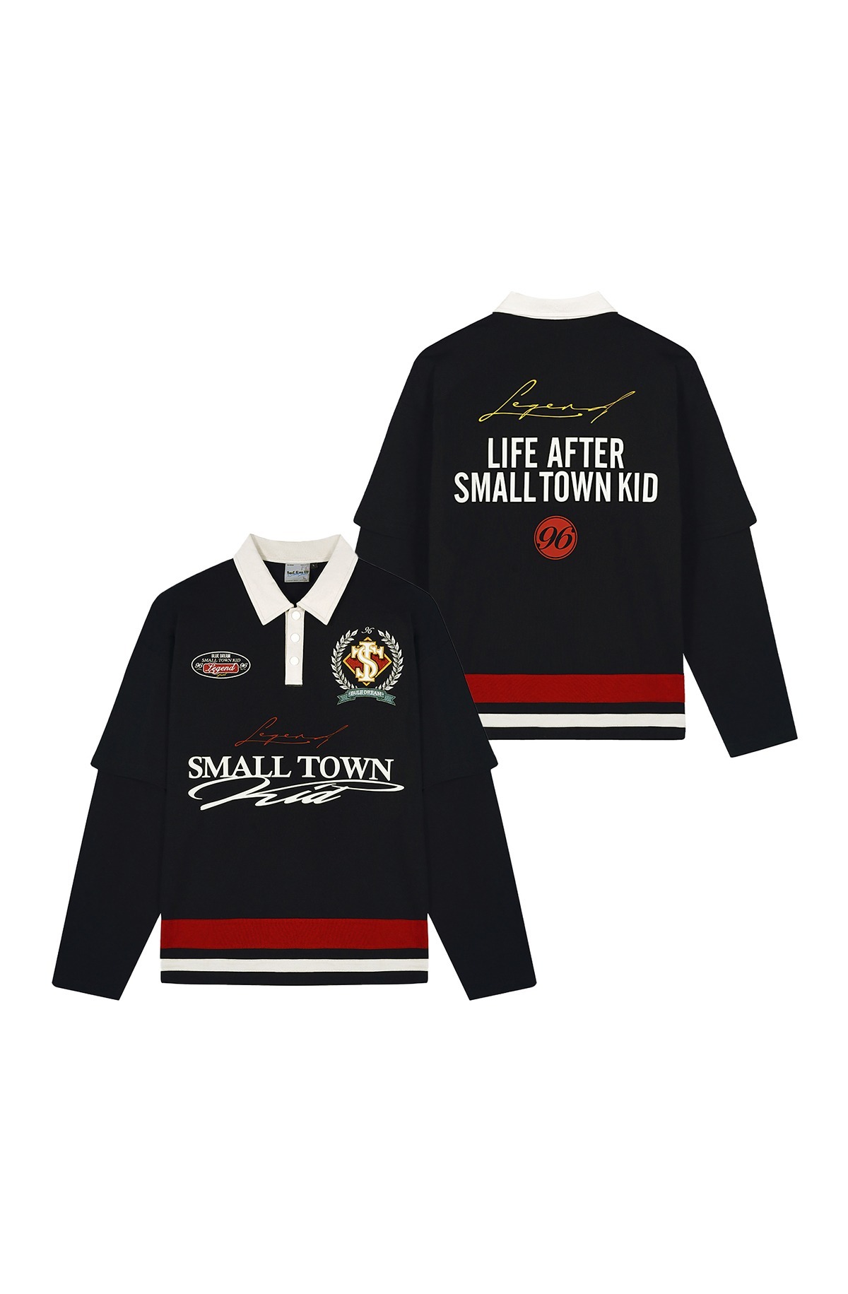 STK SmallTownKid  美式復古 假兩件POLO衫