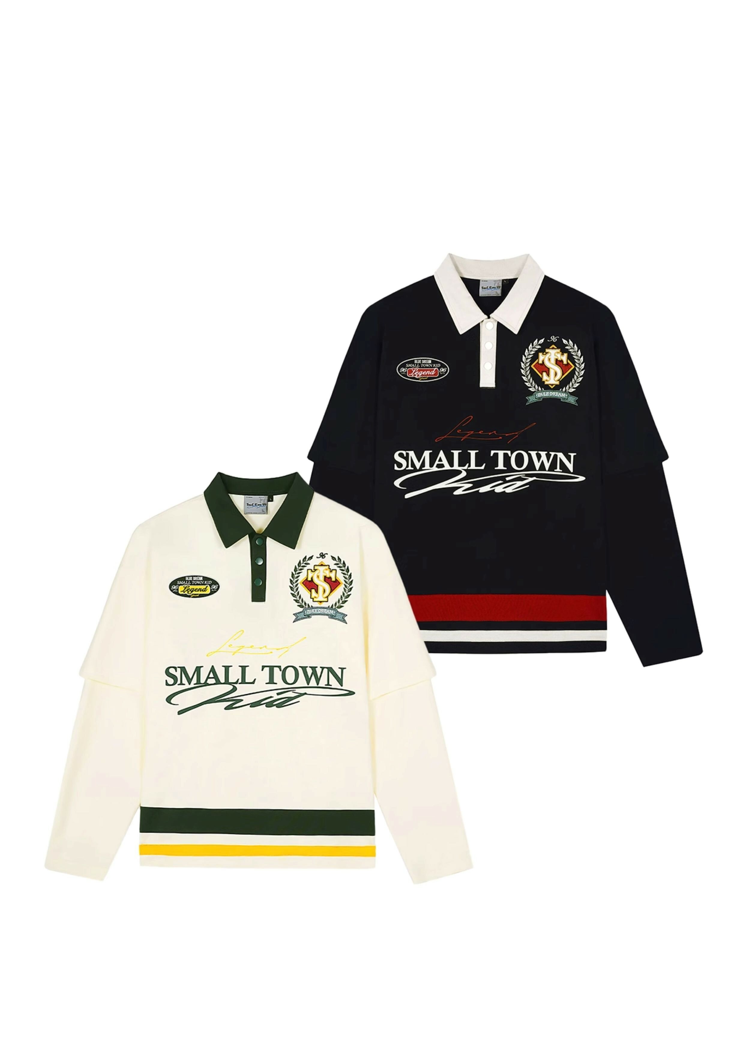 STK SmallTownKid  美式復古 假兩件POLO衫