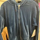[S] DKNY PLATINUM VELOUR FULL ZIP HOODIE,POSEIDON, DP4J9298-P07 (SD1219)