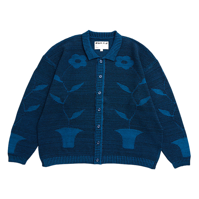 Hai'an Road Flower Pointelle Cardigan Blue