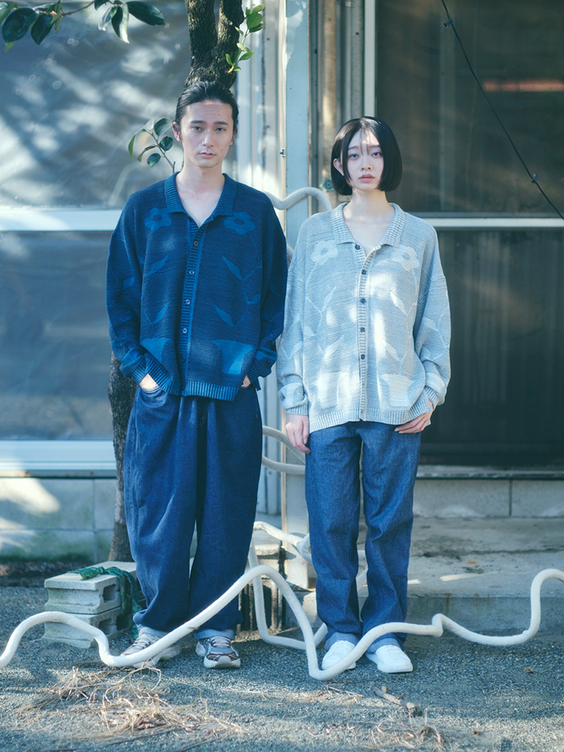 Hai'an Road Flower Pointelle Cardigan Blue