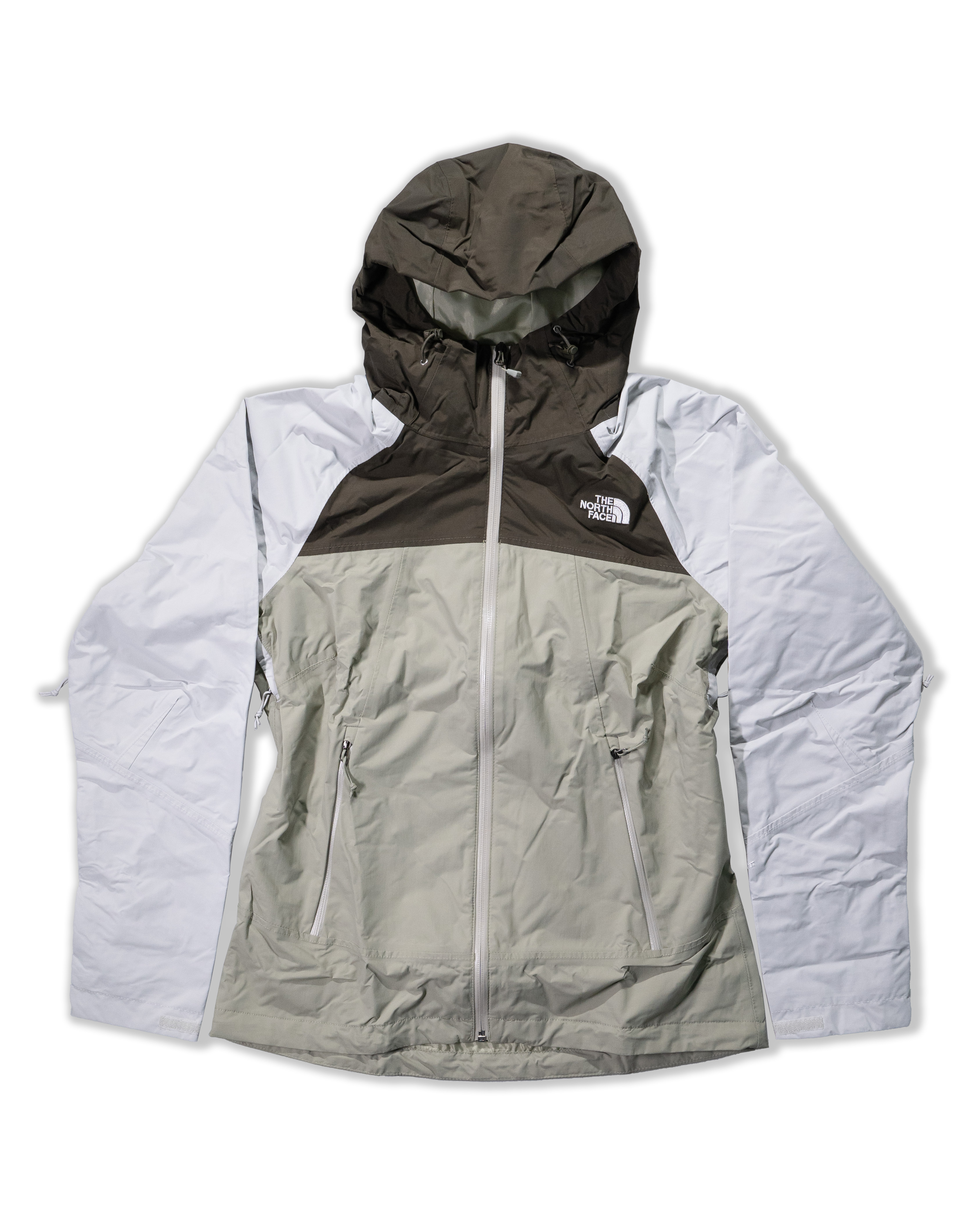 TNF北臉 0200 女 卡其白咖拼色 Dryvent