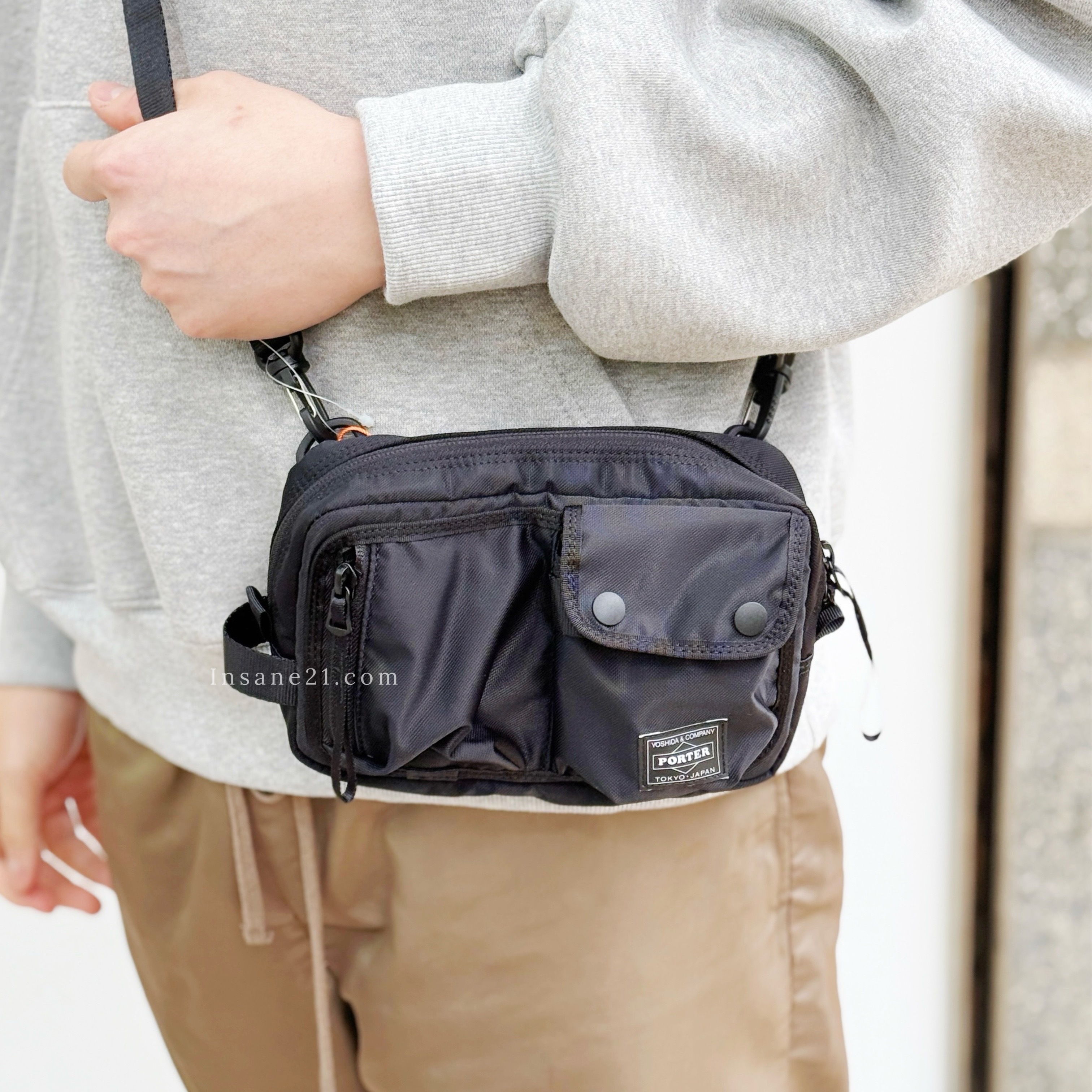 PORTER COMPART 黑 尼龍 小包 斜背包 側背包 538-16166