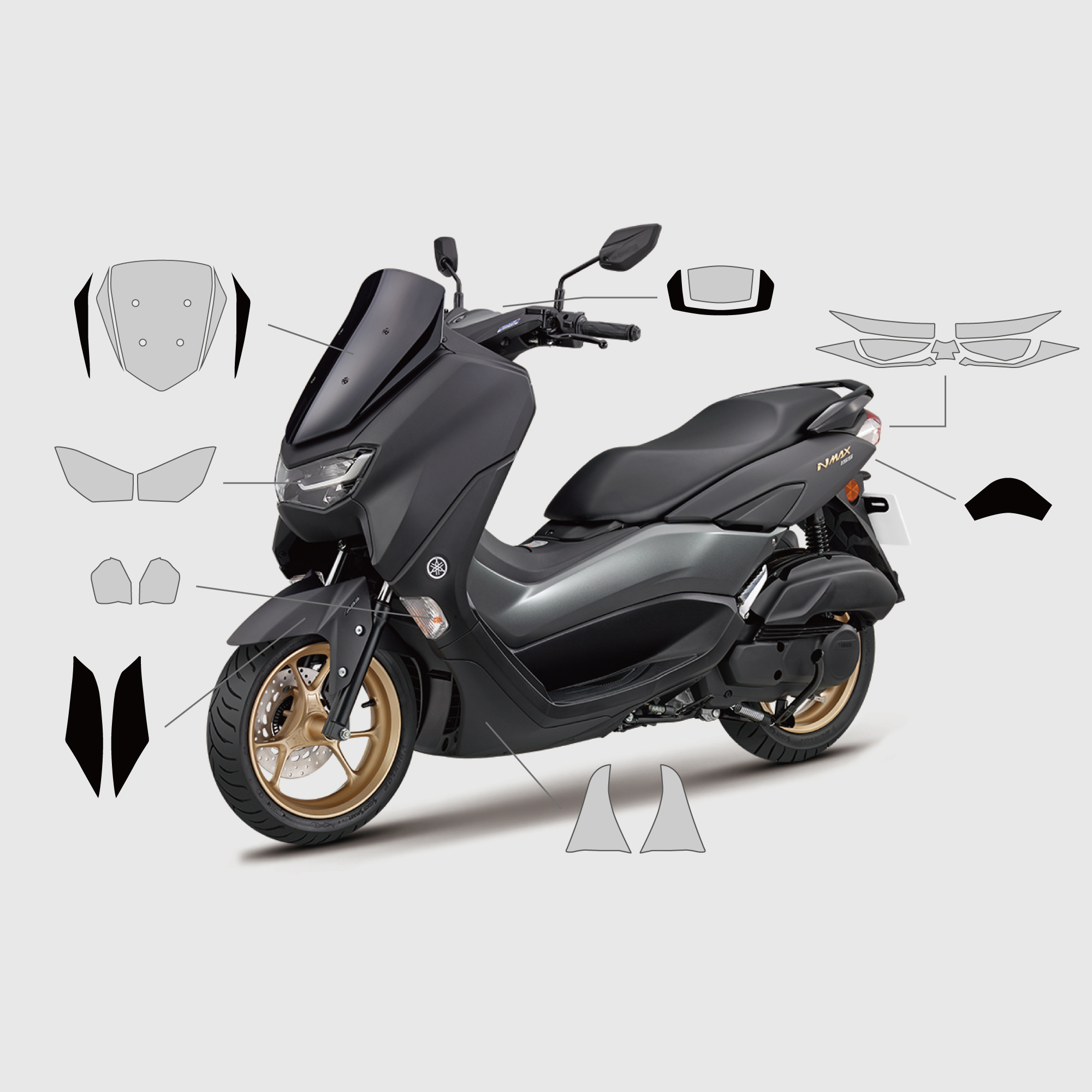 YAMAHA NMAX 155｜3M頂級犀牛皮保護膜&卡夢碳纖維飾膜