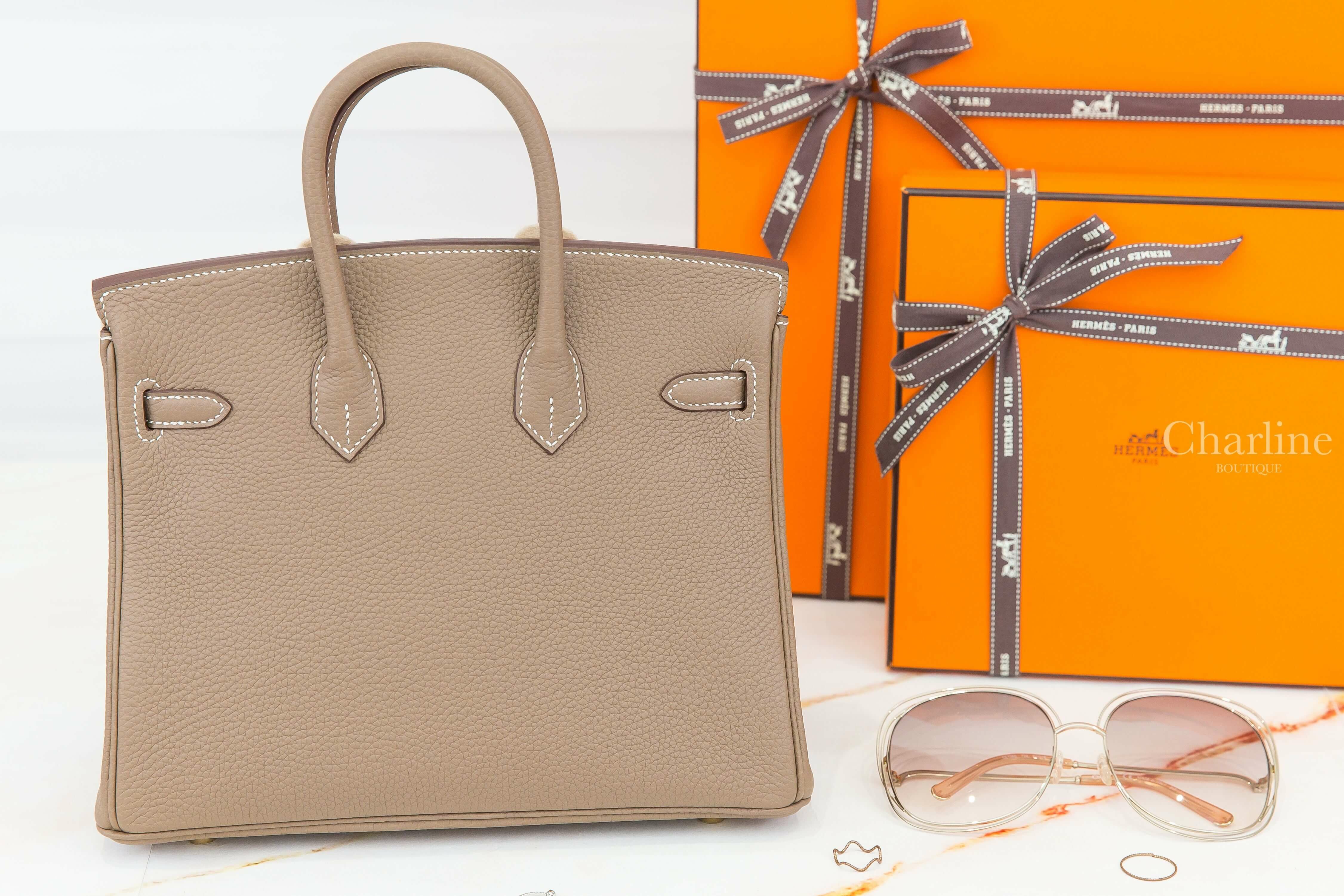 Hermès Birkin 25cm 18 Etoupe Togo 大象灰金釦鉑金包-Charline Boutique 精品代購