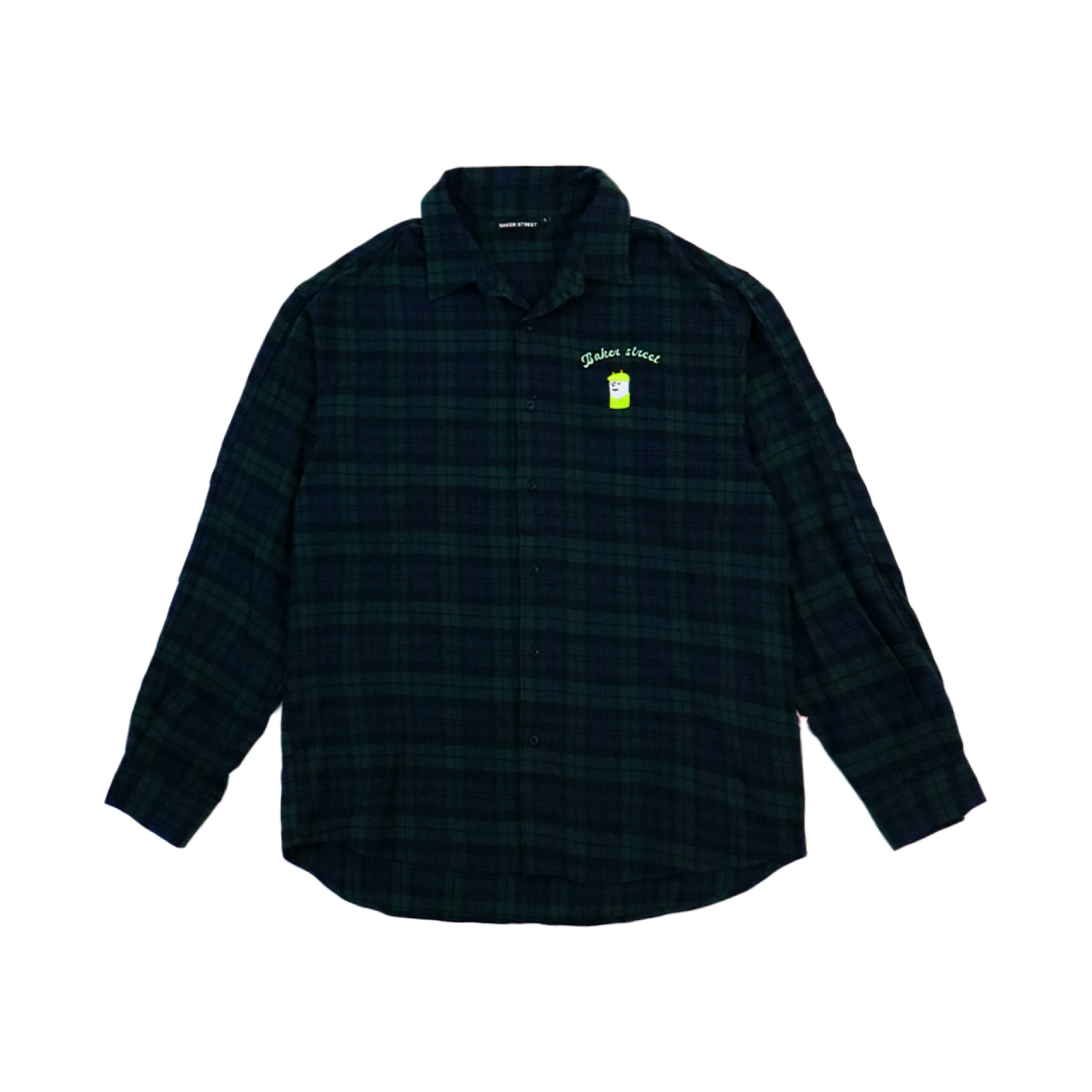 羊駝出頭天格紋襯衫