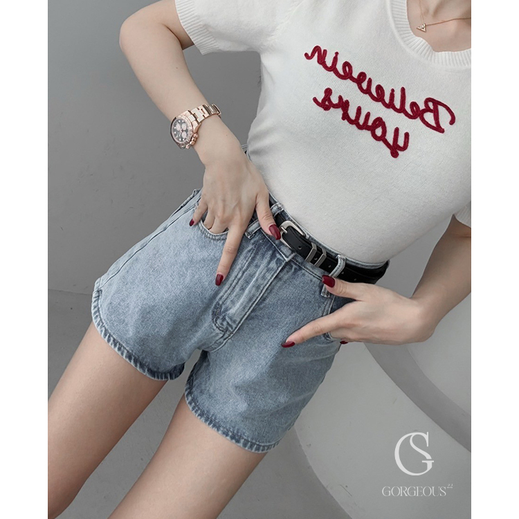 G5914 現貨「必須擁有2穿瘦瘦短褲(贈皮帶)」