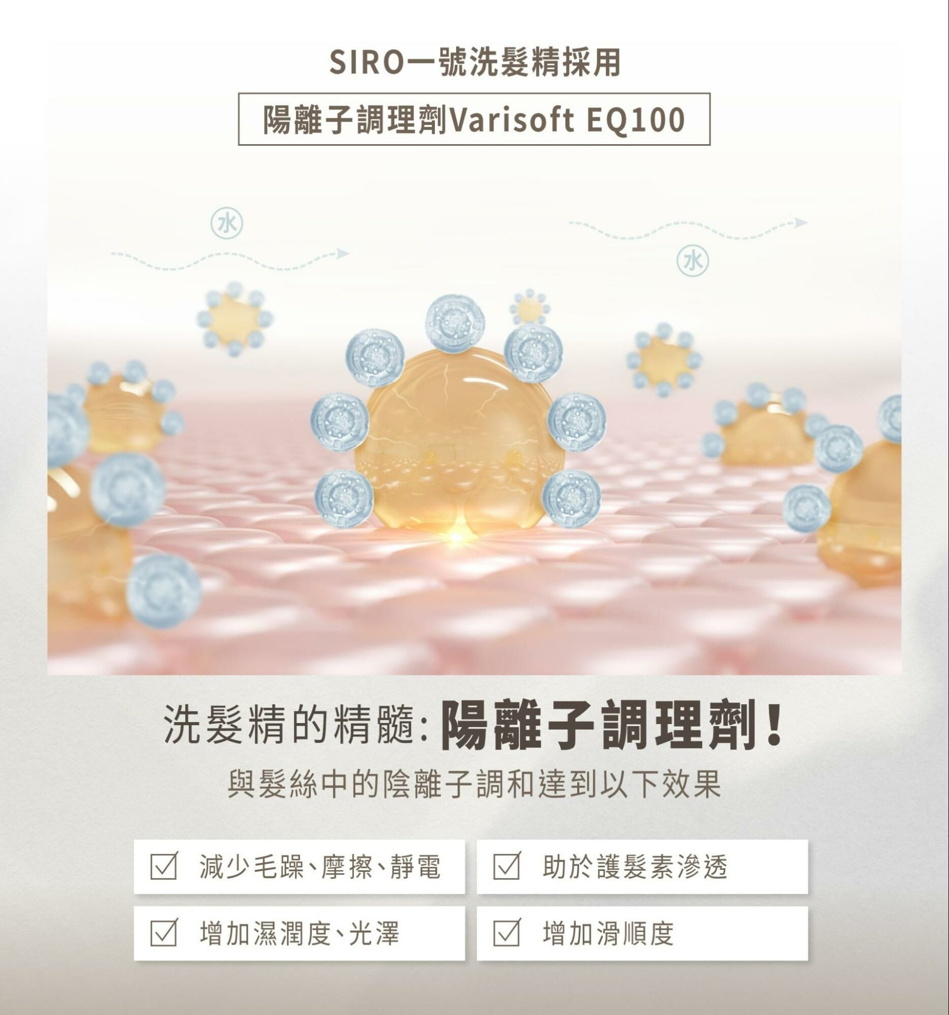 SIRO 1 號洗髮精成分：陽離子調理劑
