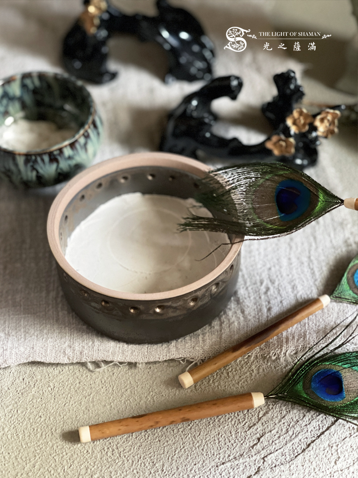 香道用具 孔雀老鳳眼翎羽 羽掃香掃 - 光之薩滿