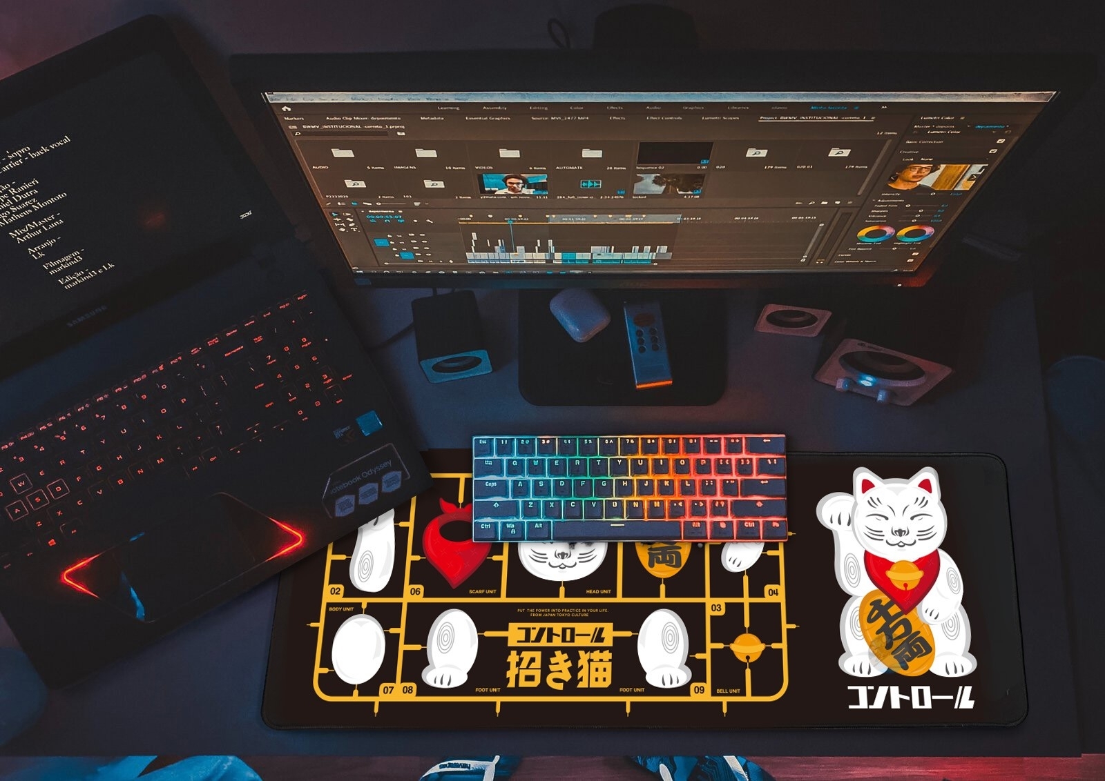 XCTRL 零件招財貓滑鼠桌墊