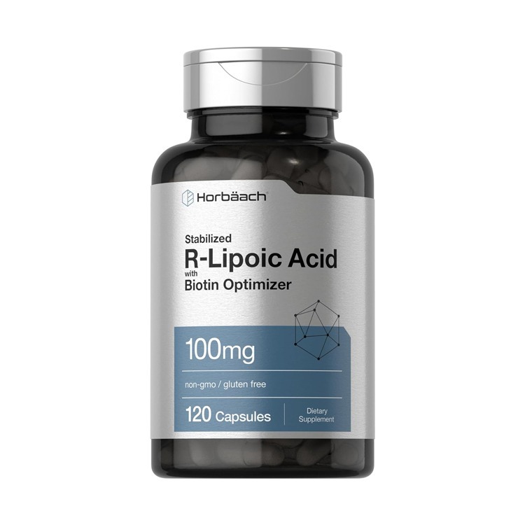 Horbäach R-Alpha Lipoic Acid 100mg + Biotin, 120 Capsules