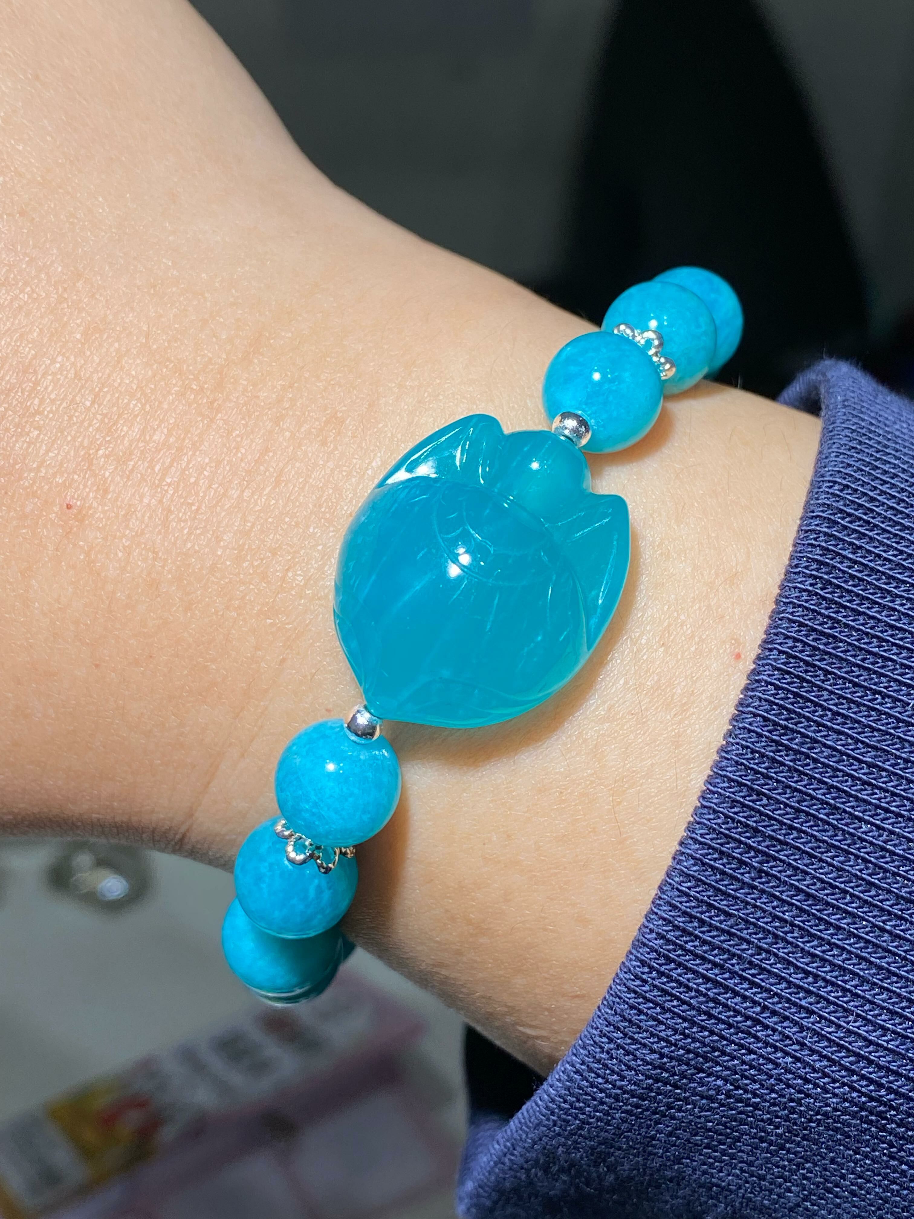 天河石狐頭手串