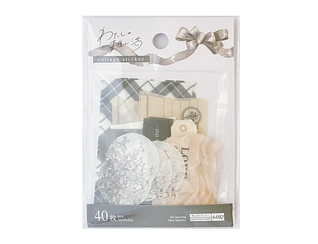 Daiso - My Oshikatsu Collage Sticker - Black