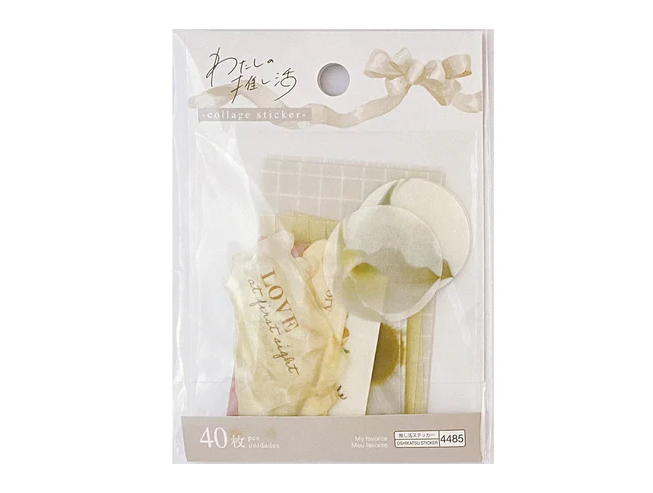 Daiso - My Oshikatsu Collage Sticker - Beige