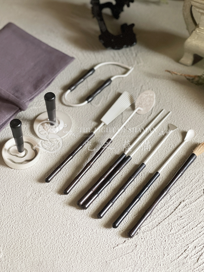 純銅鍍銀 香道香篆入門用具套裝 9件套 - 光之薩滿