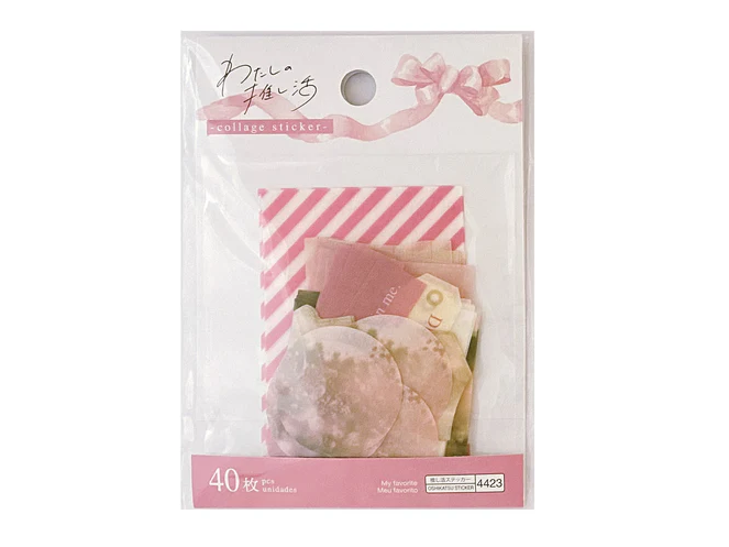 Daiso - My Oshikatsu Collage Sticker - Pink