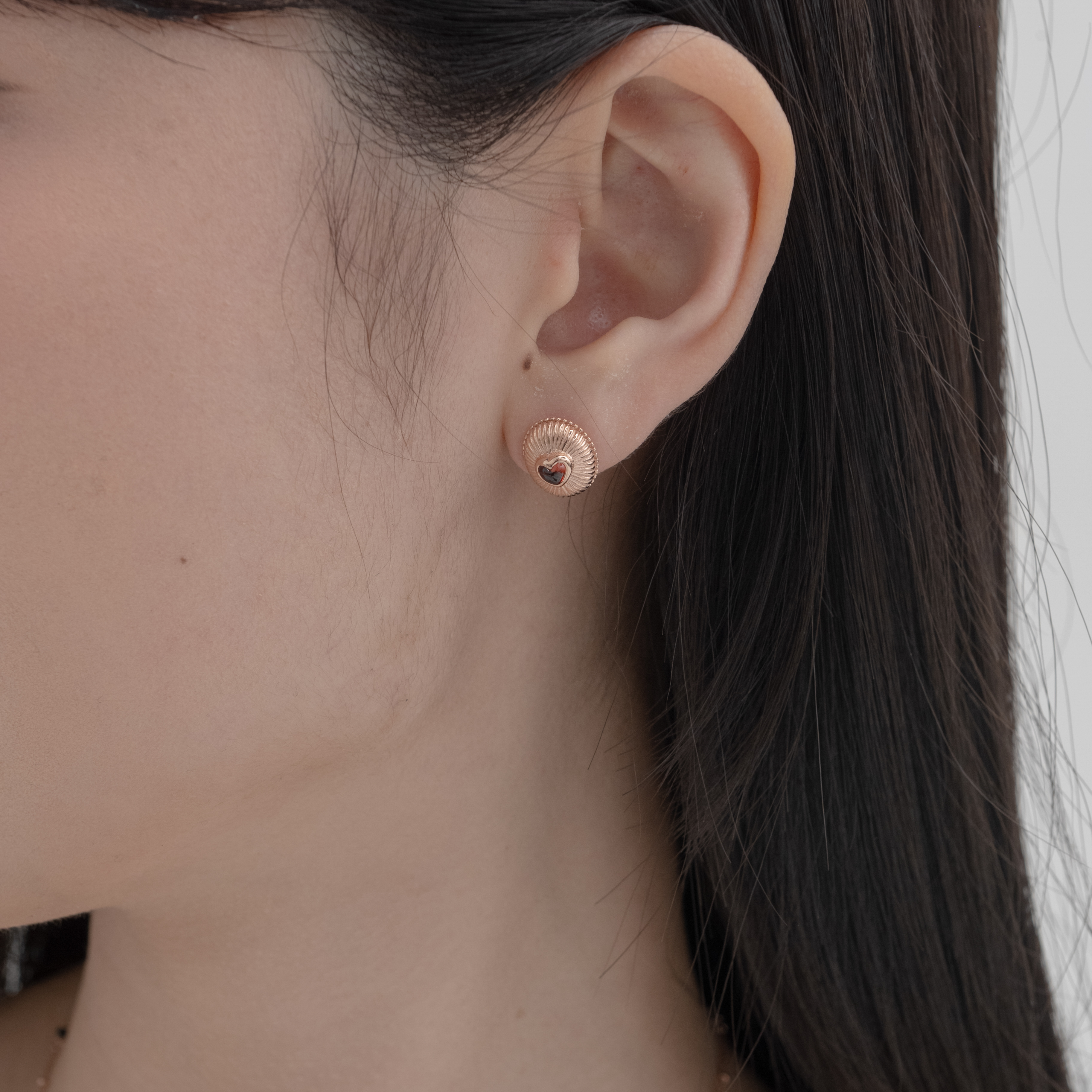 Vintage heart石榴石耳環