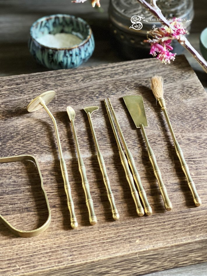 純銅 香道香篆入門用具套裝 -7件套  -光之薩滿