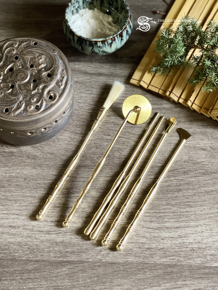 純銅 香道香篆入門用具套裝 - 5件套  -光之薩滿