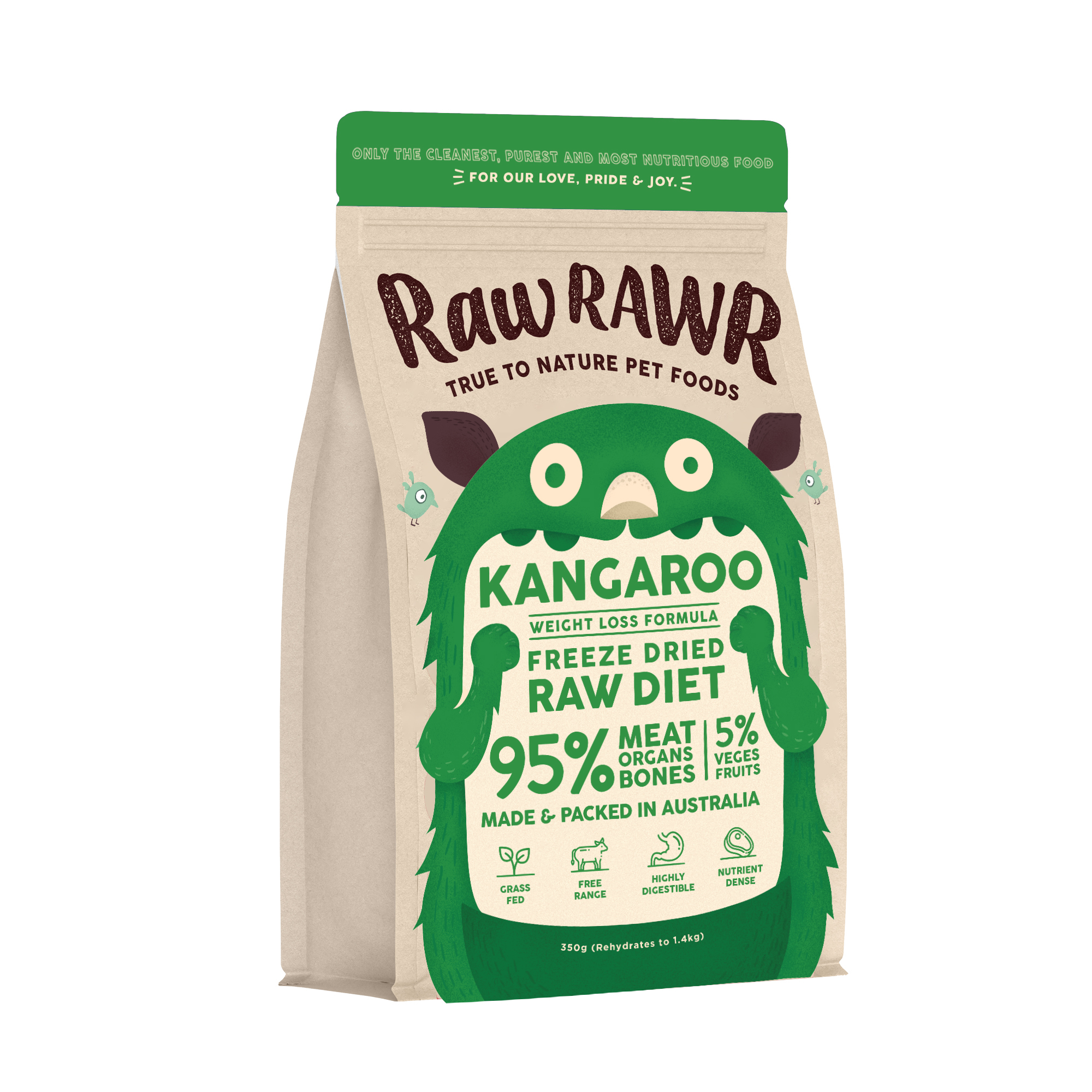 【Raw Rawr】凍乾主食 袋鼠 350g