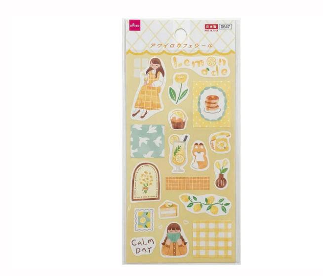 Daiso - Sticker Sheet - Awairo Cafe, Lemonade