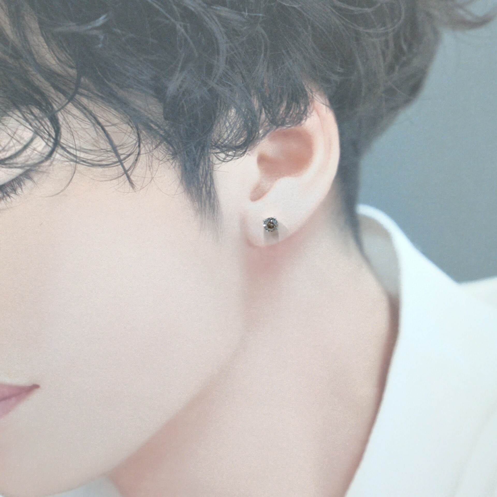 全新18K白金【主石63份干邑色天然鑽石】單耳環