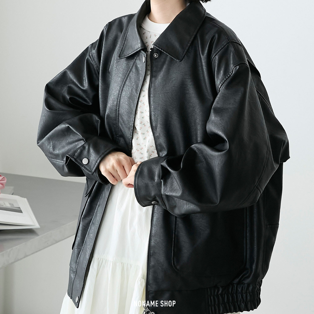 FORKSY. 復古 雙向拉鍊 皮外套 三色 (女款)