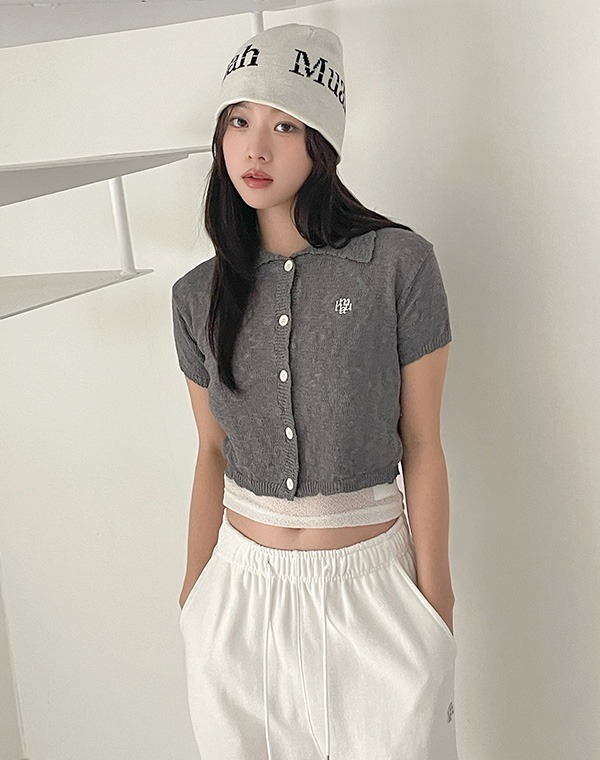 預訂｜MUAHMUAH SLAB COLLAR KNIT CARDIGAN