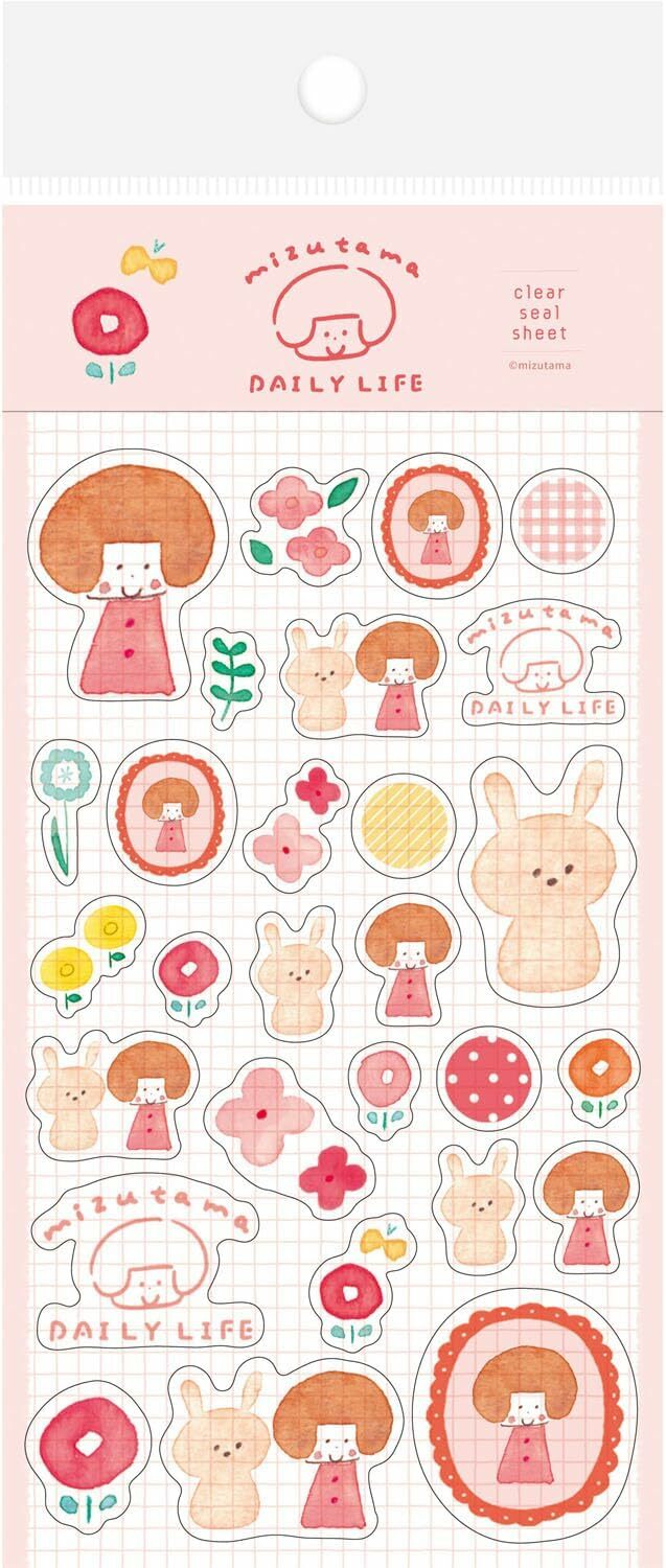 Furukawashiko x Mizutama Transparent Sticker Sheet - Cute Flowers