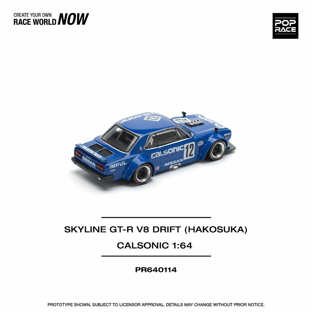 【預訂】Pop Race Skyline GT-R V8 Drift Hakosuka Calsonic