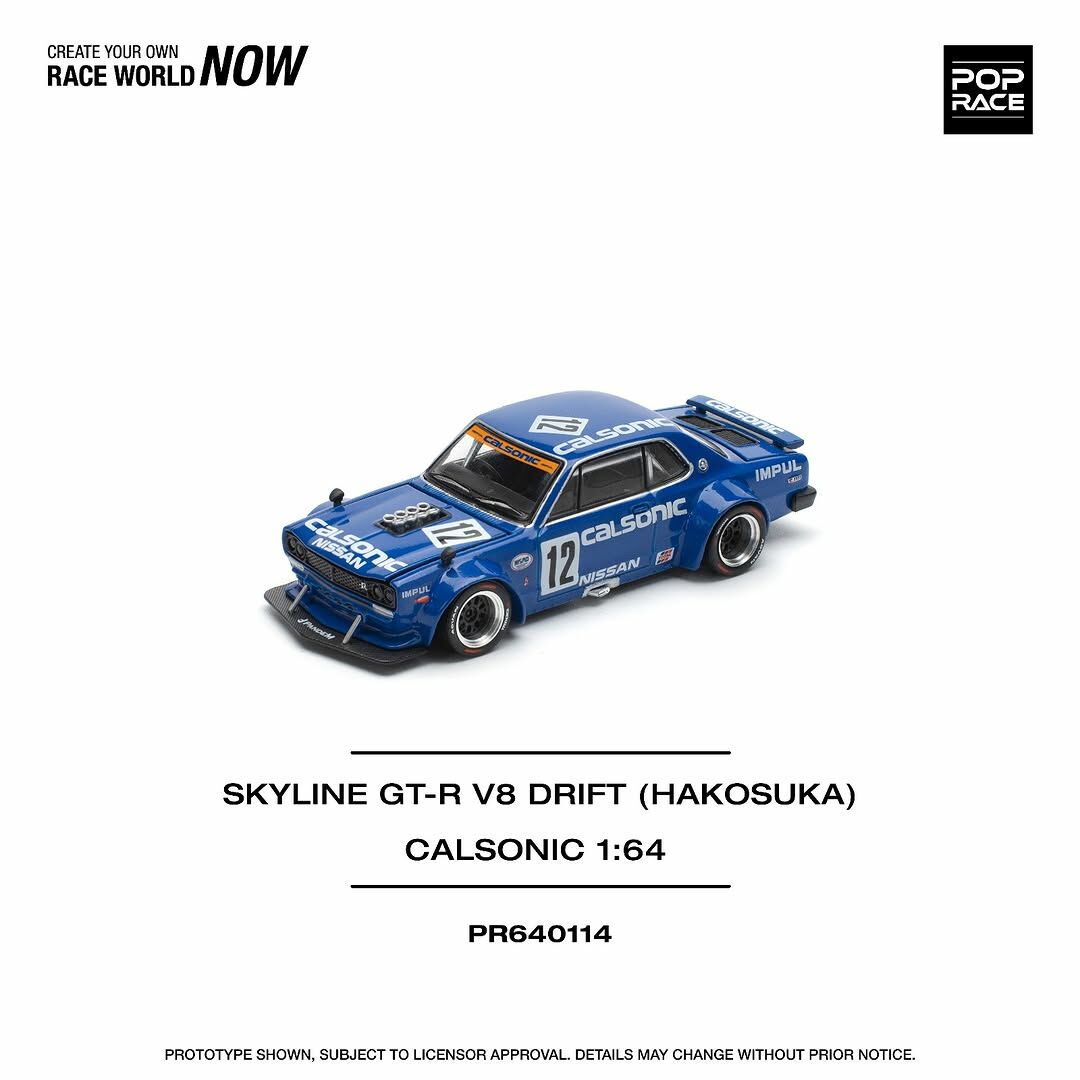 【預訂】Pop Race Skyline GT-R V8 Drift Hakosuka Calsonic