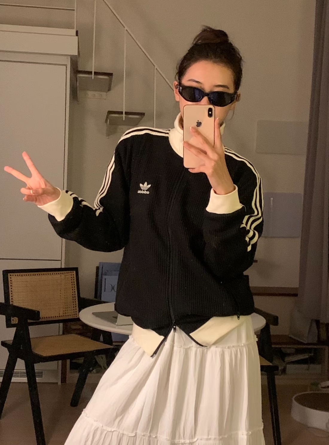 <降價了🔥> Adidas 華夫格外套 金珉奎/邊伯賢同款 黑色