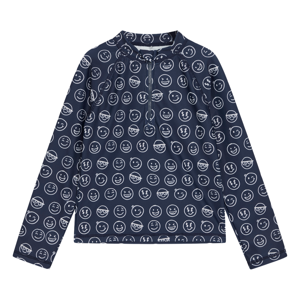 〖 Hust & Claire 〗深藍俏皮笑臉防曬泳衣