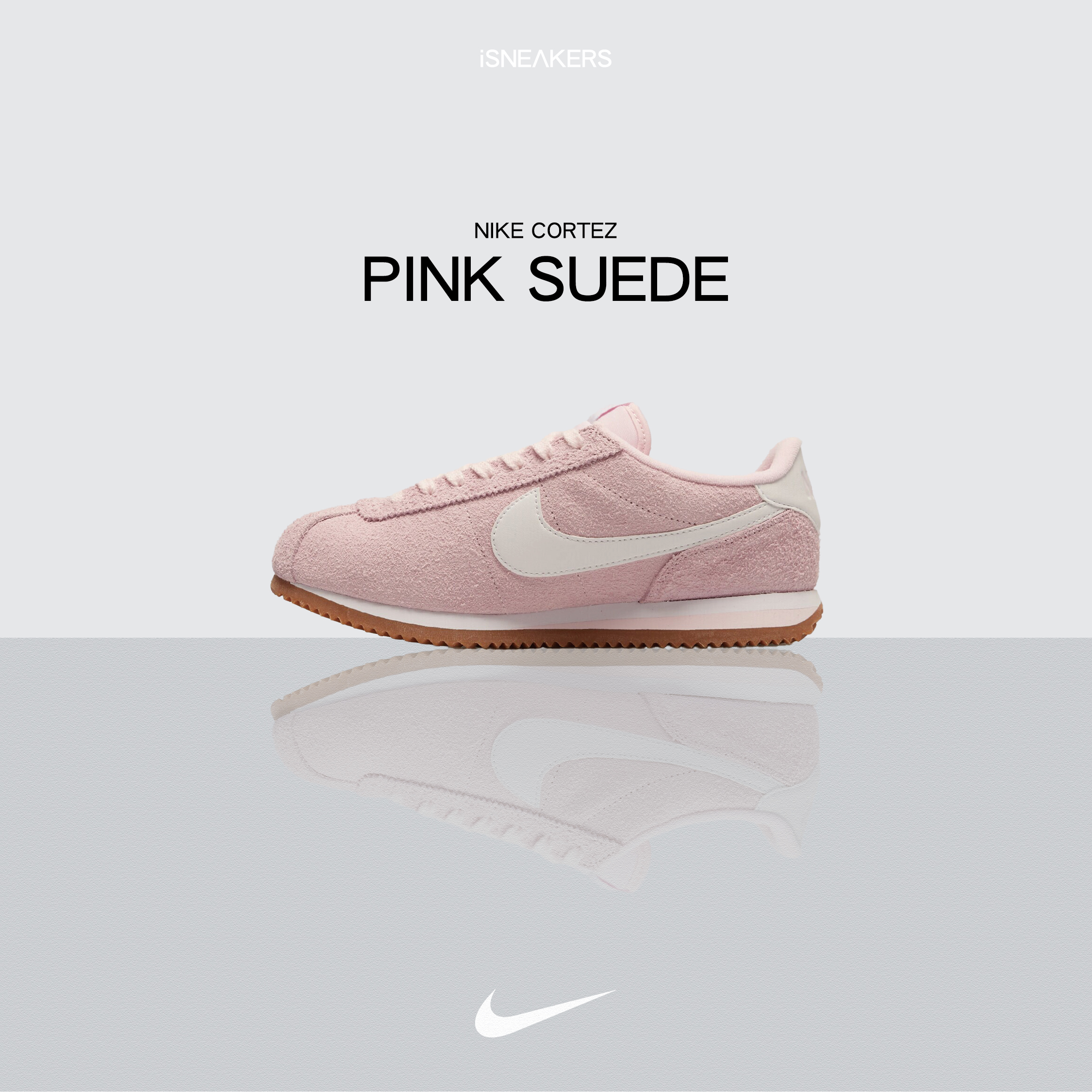 iSNEAKERS｜Nike Cortez "Pink Suede" 粉白麂皮 FJ2530-600